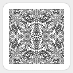 Black & White Squiggle Modern Print Cross Sticker